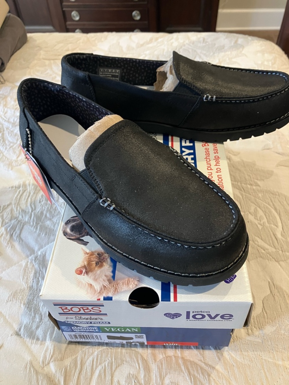 Bob’s for Skechers Central Look Vegan Black Slip-On Loafers
